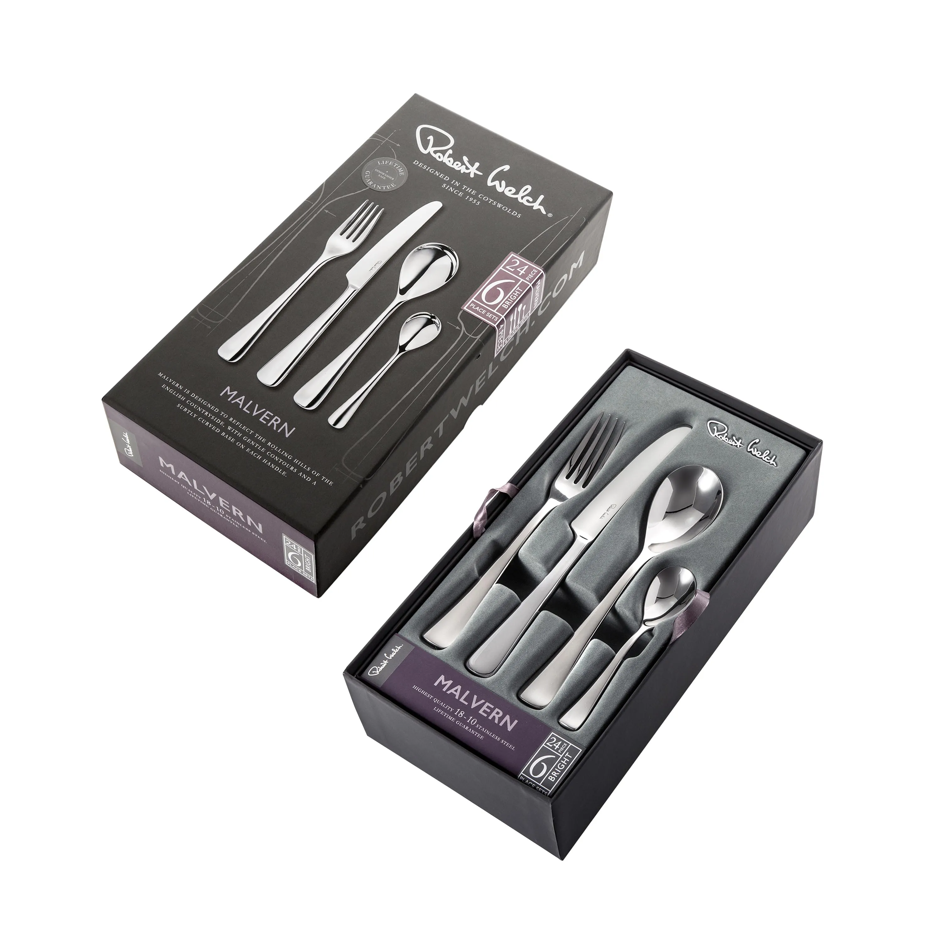 Malvern Bright Cutlery Set, 24 Piece for 6 People