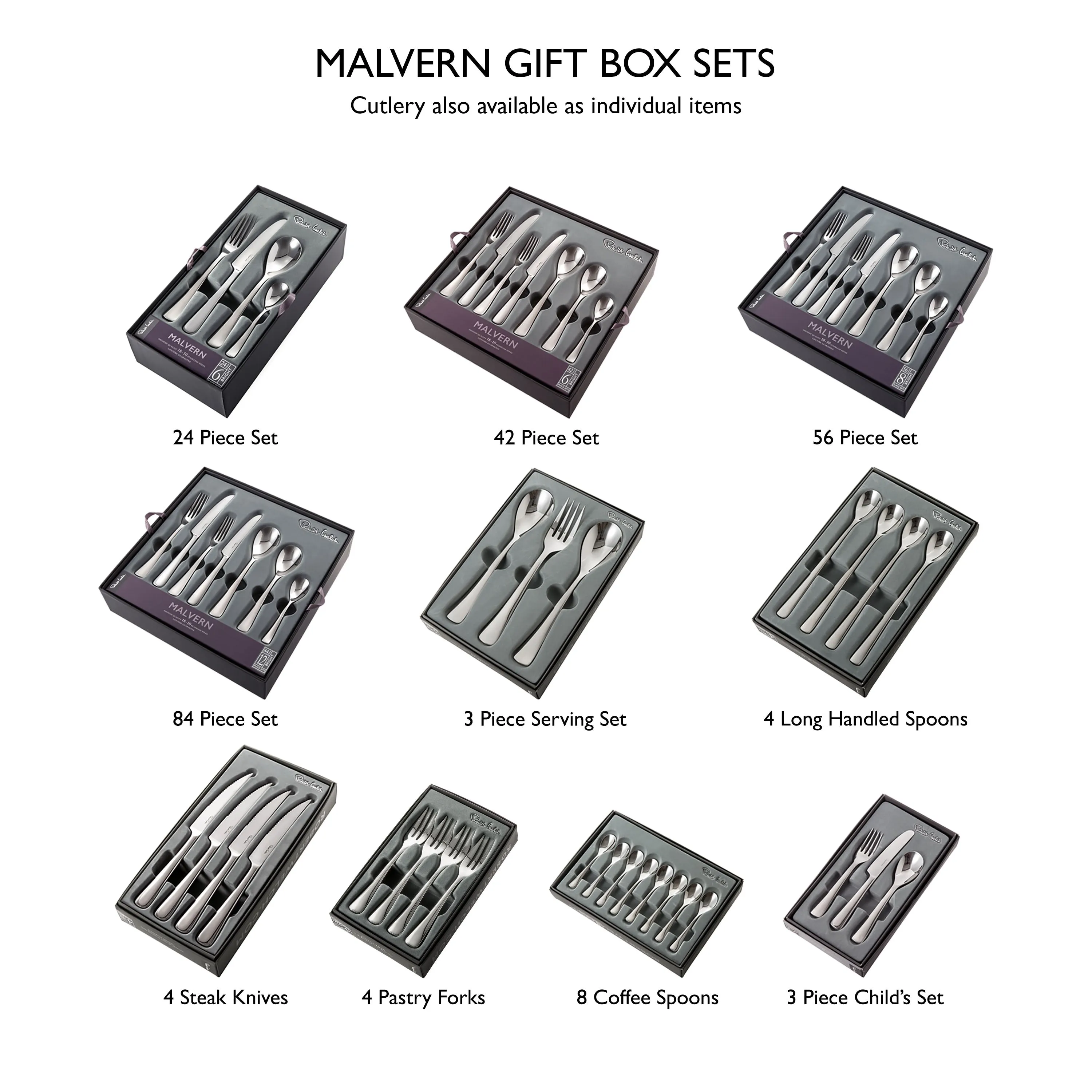 Malvern Bright Cutlery Set, 42 Piece for 6 People