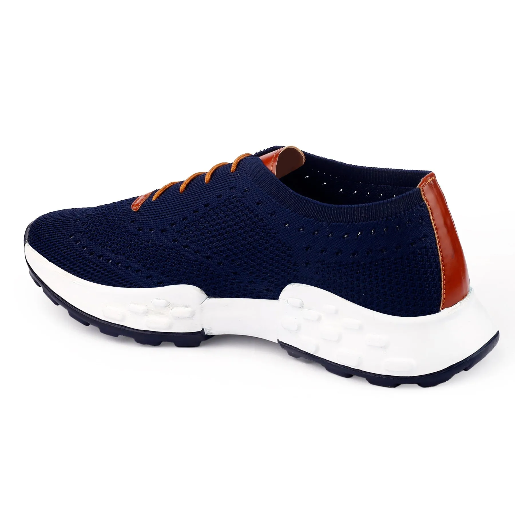 Men's Knitted Breathable Upper Casual Brogues Lace-Up Running Shoes