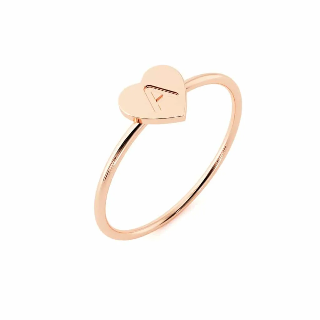 Moyen Initial Heart Ring