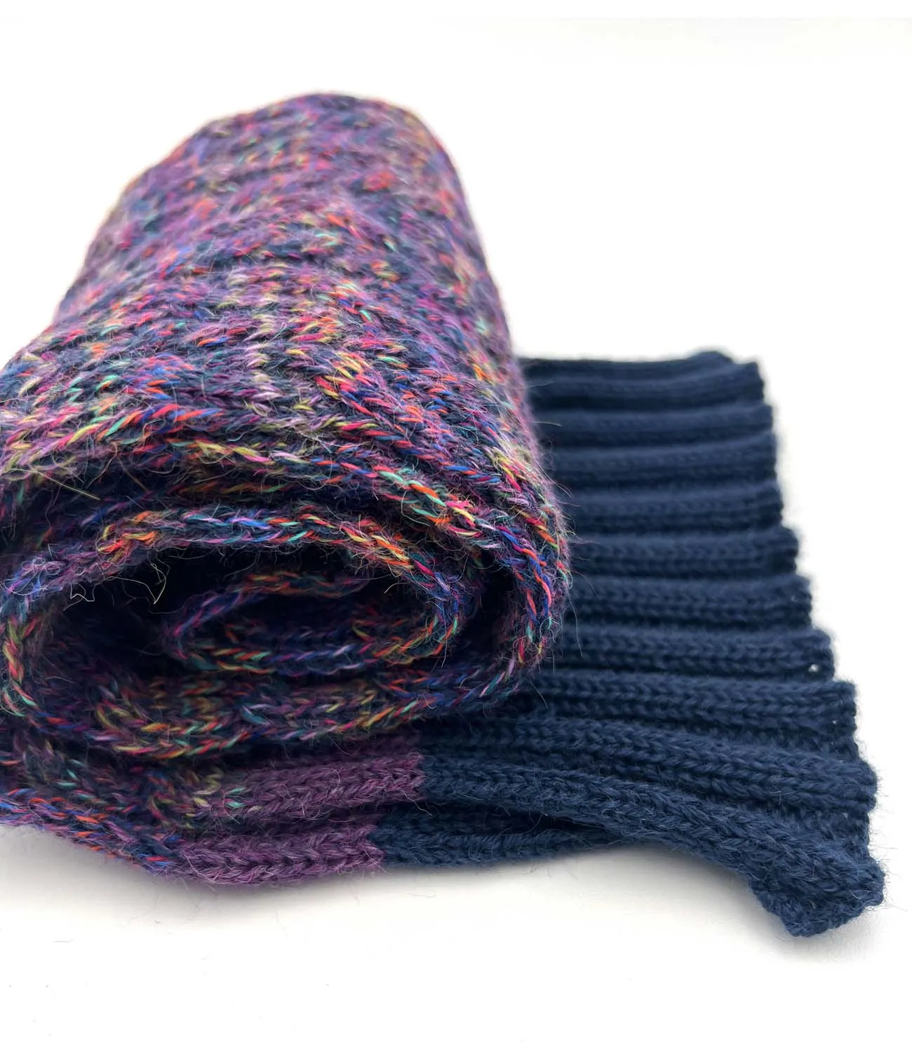 NEW! Kid's Alpaca Scarves - Braided - Violet Vortex