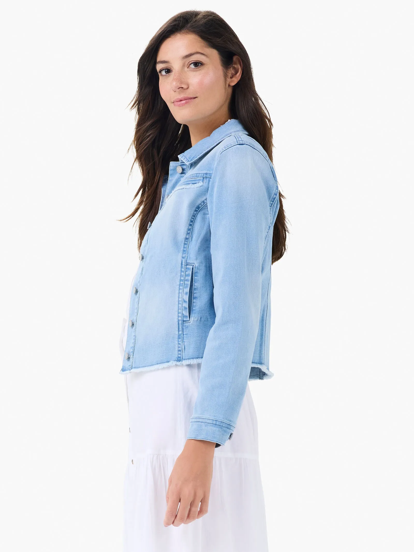 Nic   Zoe Fringe Detail Denim Jacket