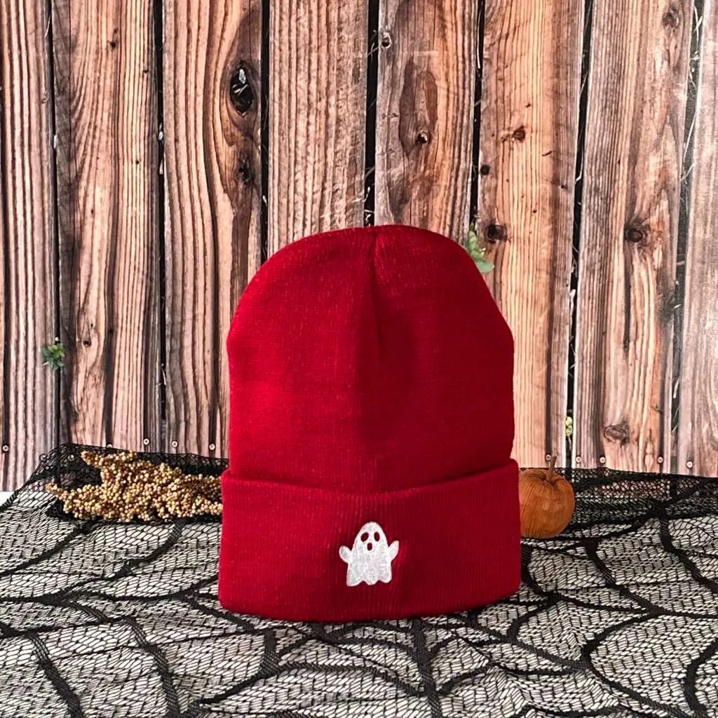 Nice Ghost Cuffed Beanie - Halloween Ghost Beanie