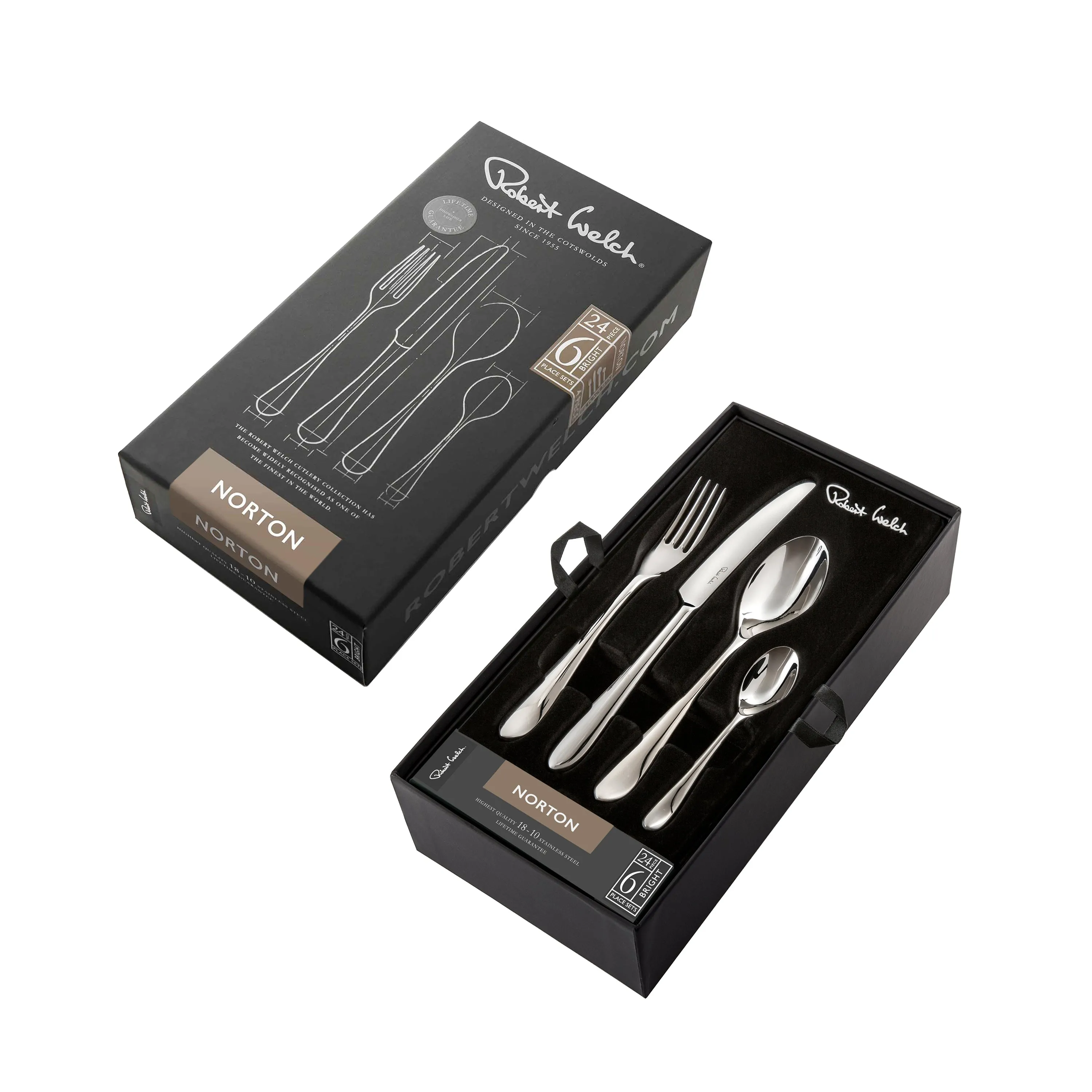 Norton Bright Cutlery Set, 24 Piece for 6 People