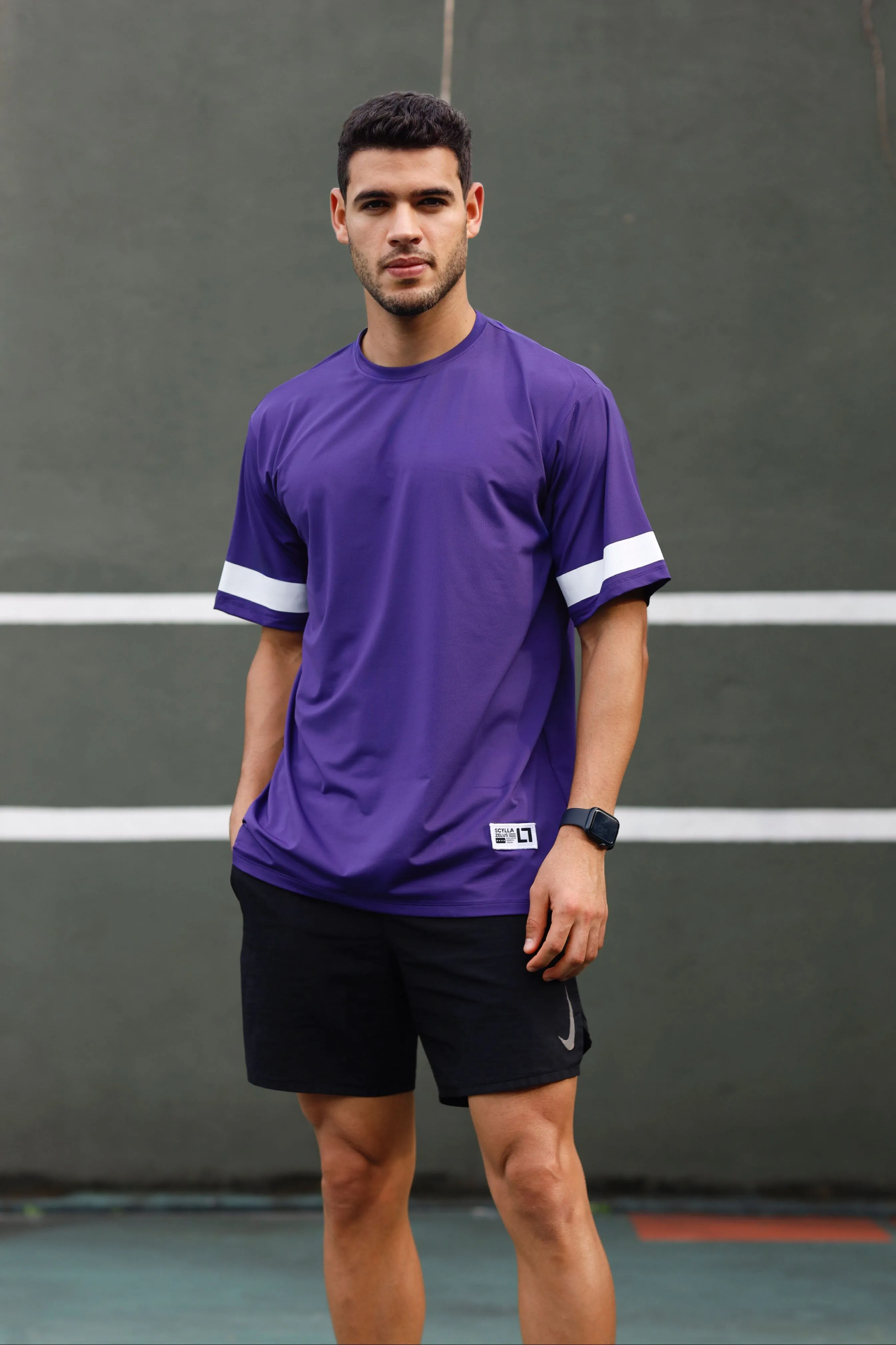 Own the game over sized printed tee SCY range - Purple