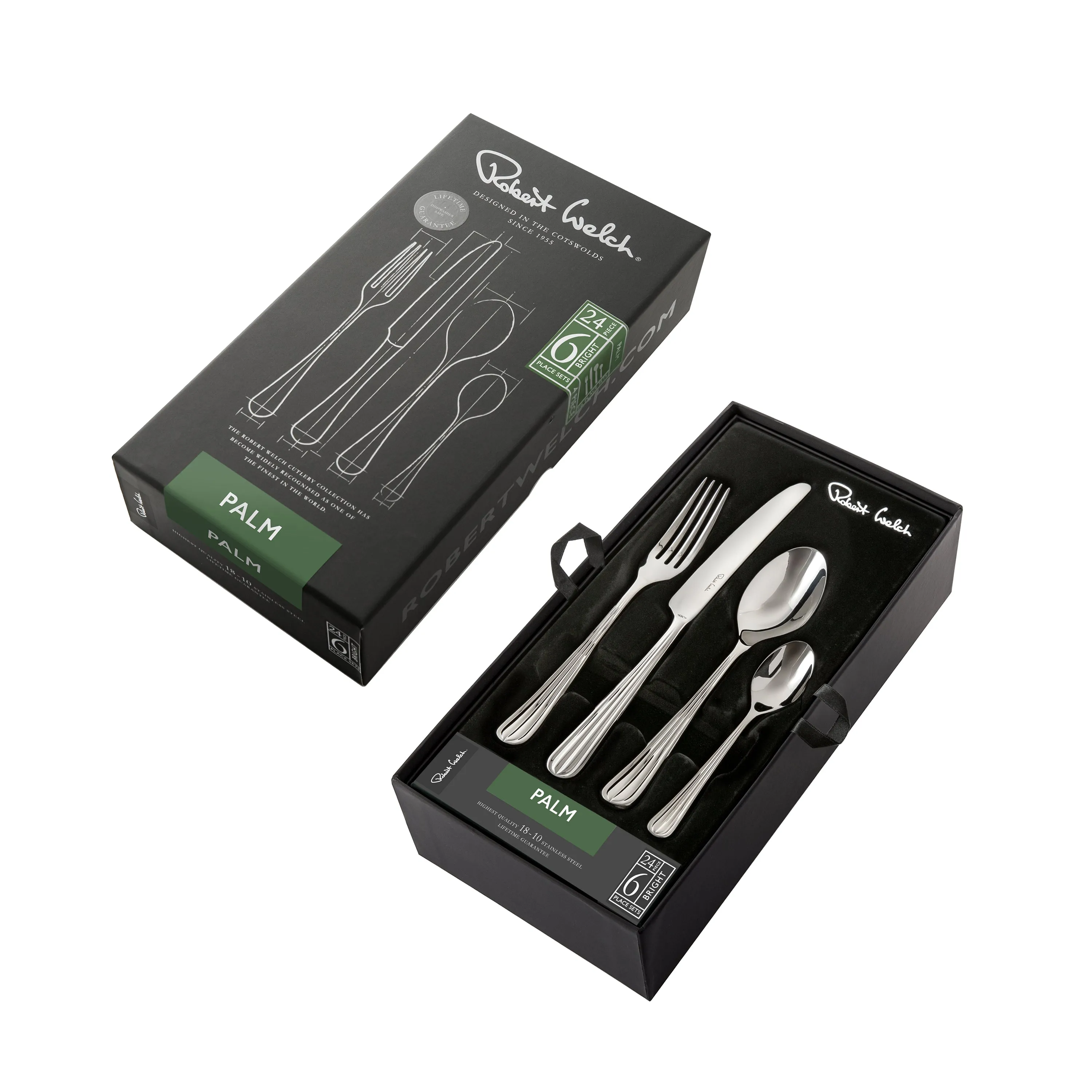 Palm Bright Cutlery Set, 24 Piece for 6 People