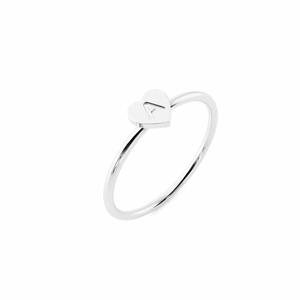 Petit Initial Heart Ring