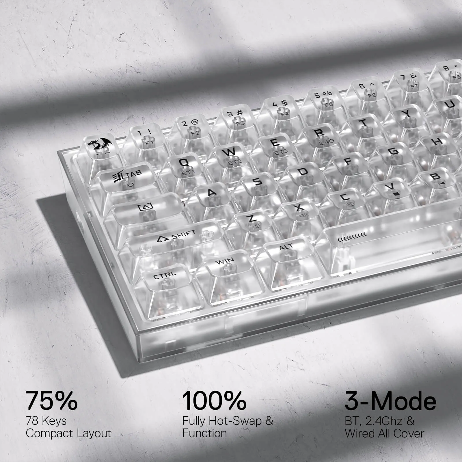 POLLUX K628 PRO SE 75% Full-Transparent Keyboard