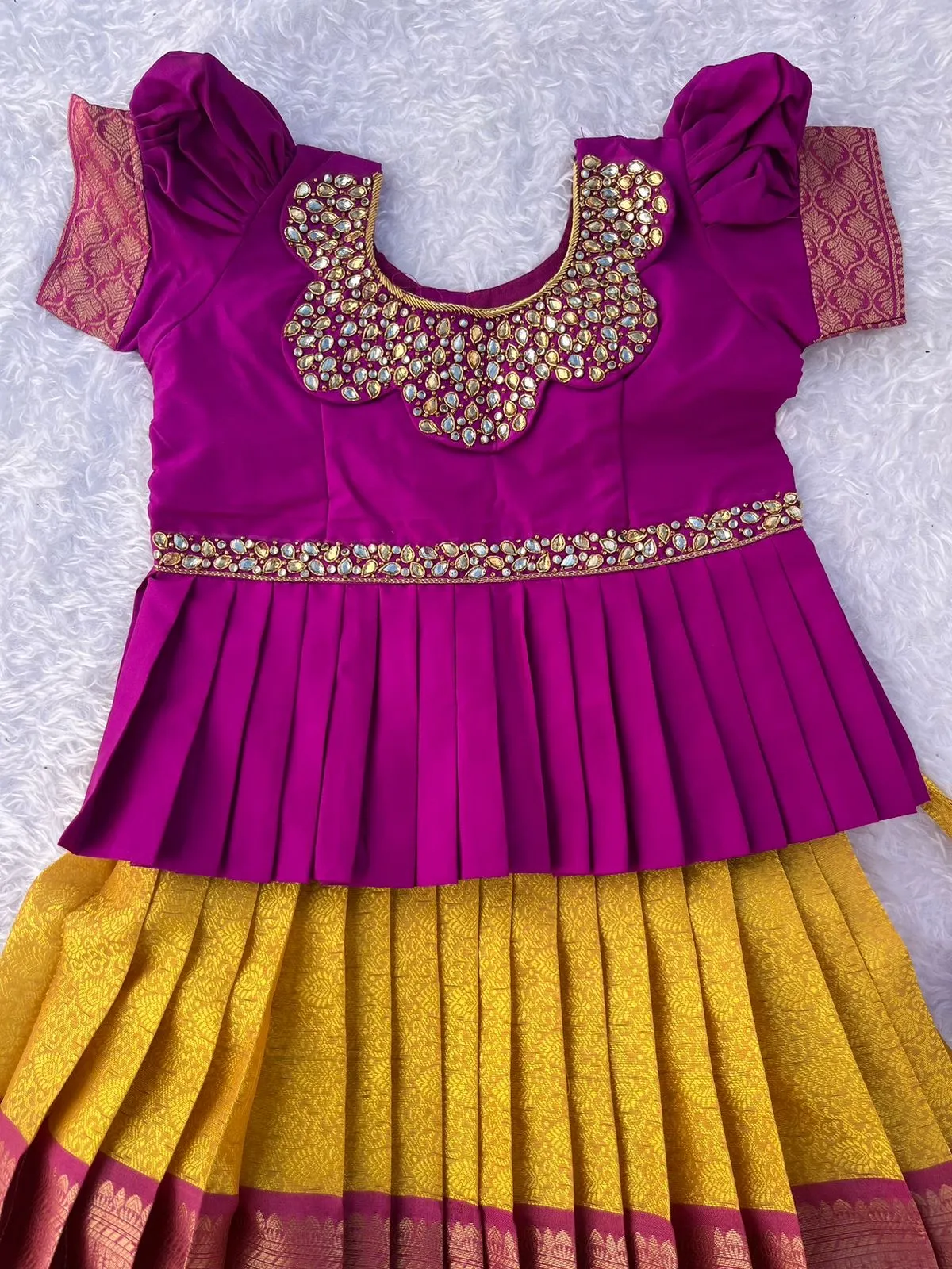 PRE ORDER : Purple and Gold Embellished Lehenga Set