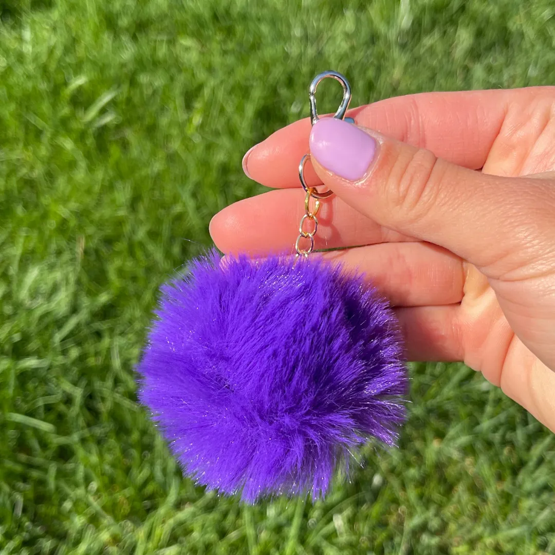 Purple PomPom Water Bottle Charm