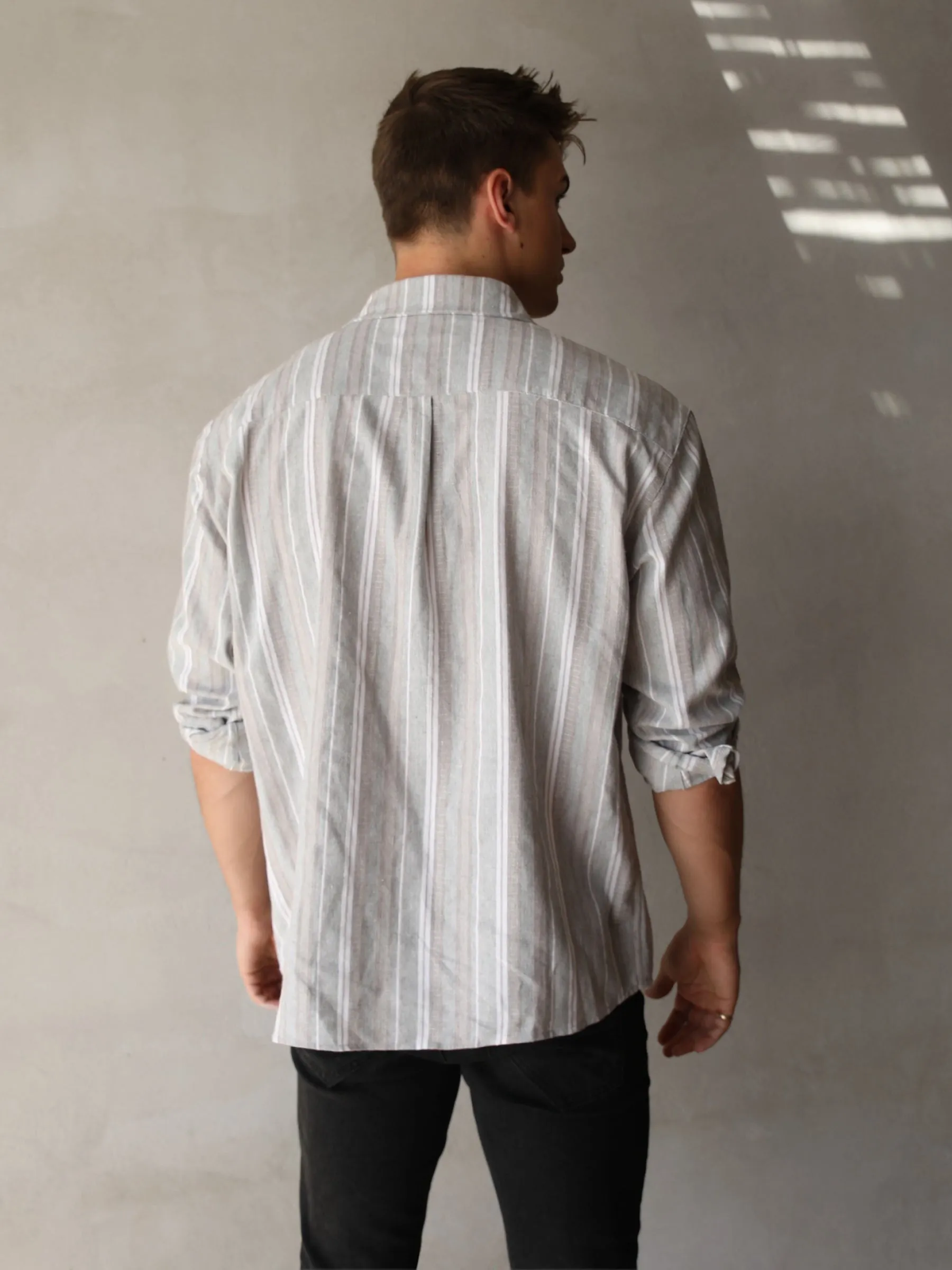 Rialto Stripe Shirt - Taupe