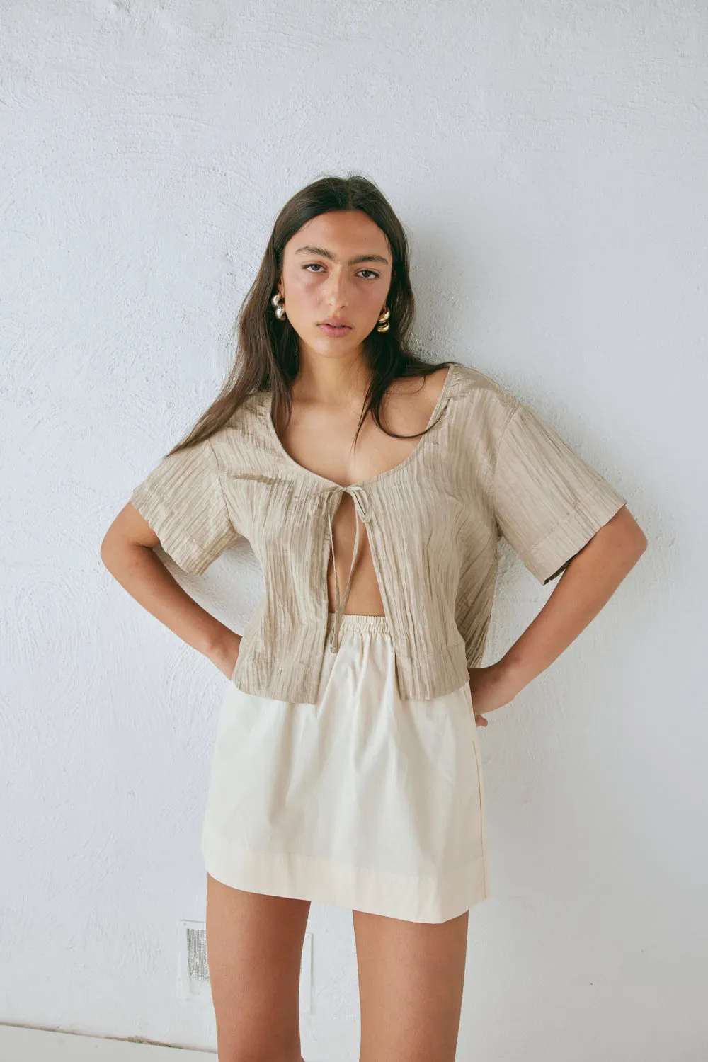 The Sea & I Smock Top Taupe