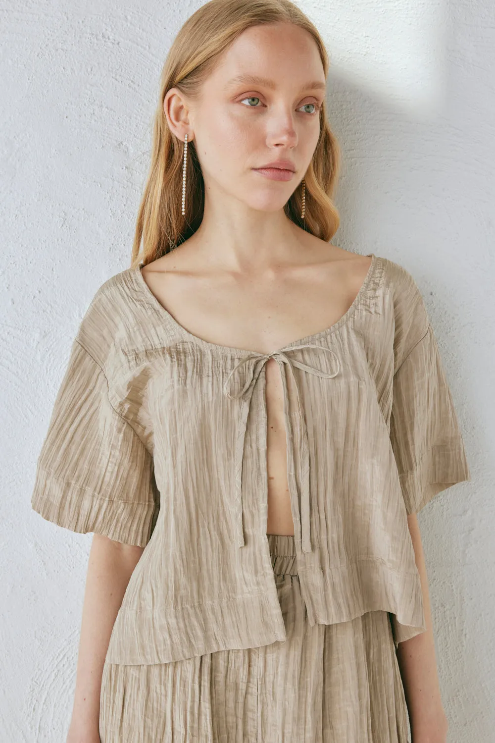 The Sea & I Smock Top Taupe