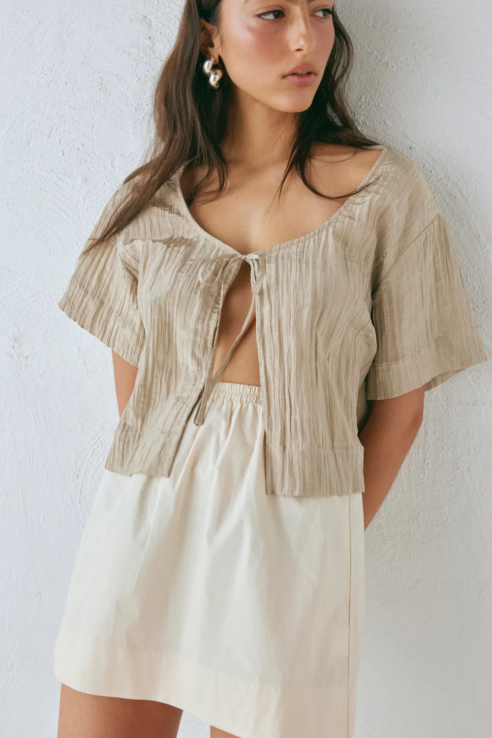 The Sea & I Smock Top Taupe