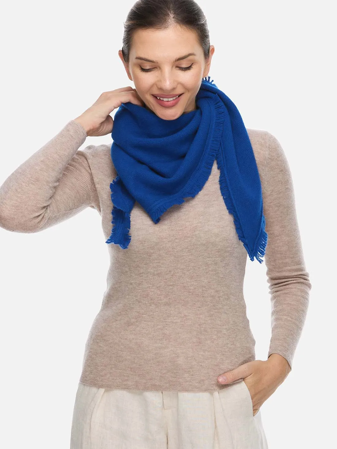 Triangle Sapphire Cashmere Scarf