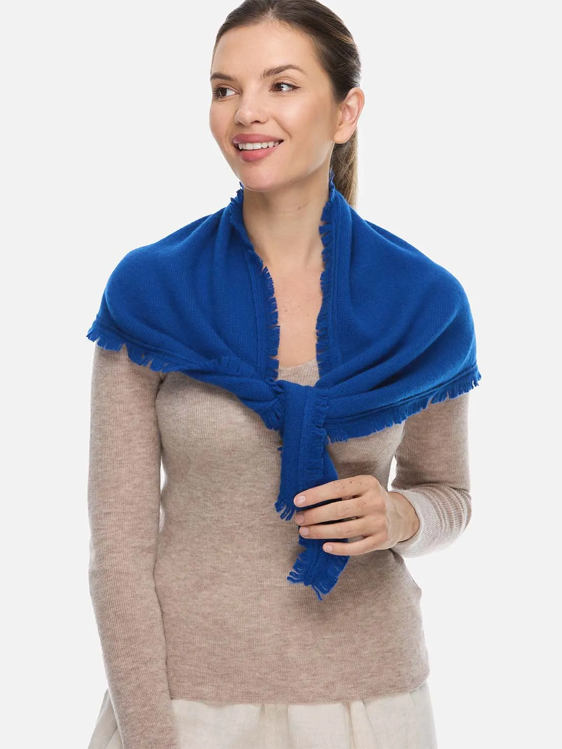 Triangle Sapphire Cashmere Scarf