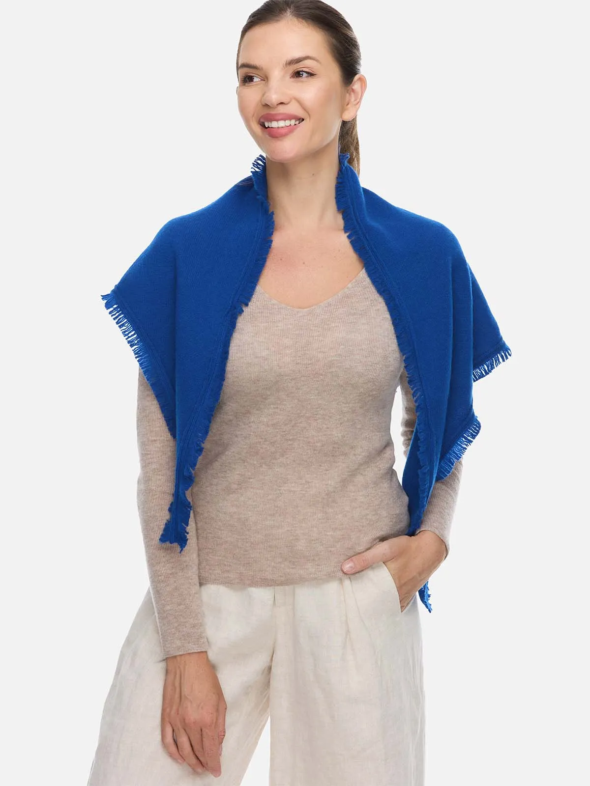 Triangle Sapphire Cashmere Scarf