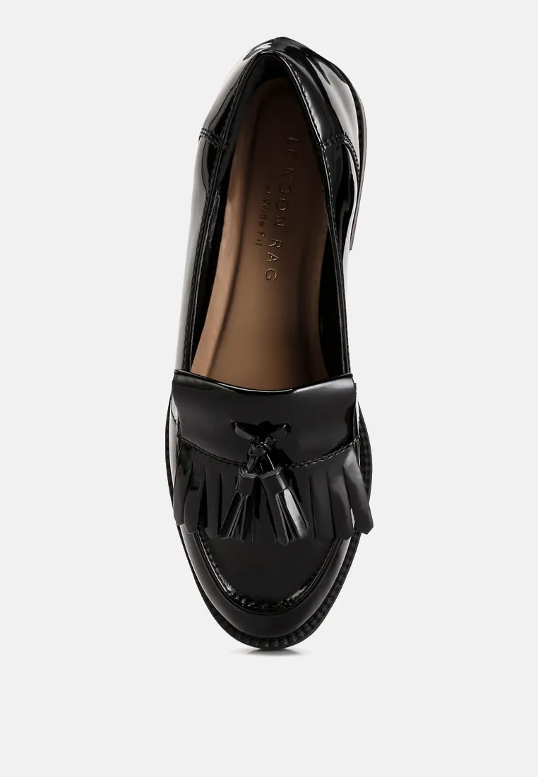 Valerie Tassel Detail Patent Loafers