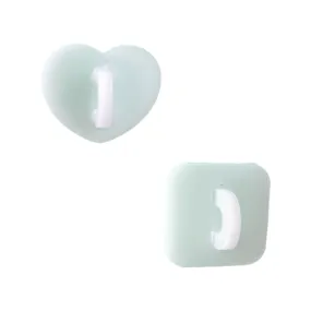 Variety 2 Pack - White Heart & Square Stick-On Hooks