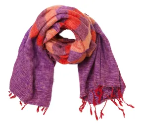 Vegan Lilac Shawl, Hypoallergenic Strip Scarf, Cotton and Acrylic, Perfect For Winter