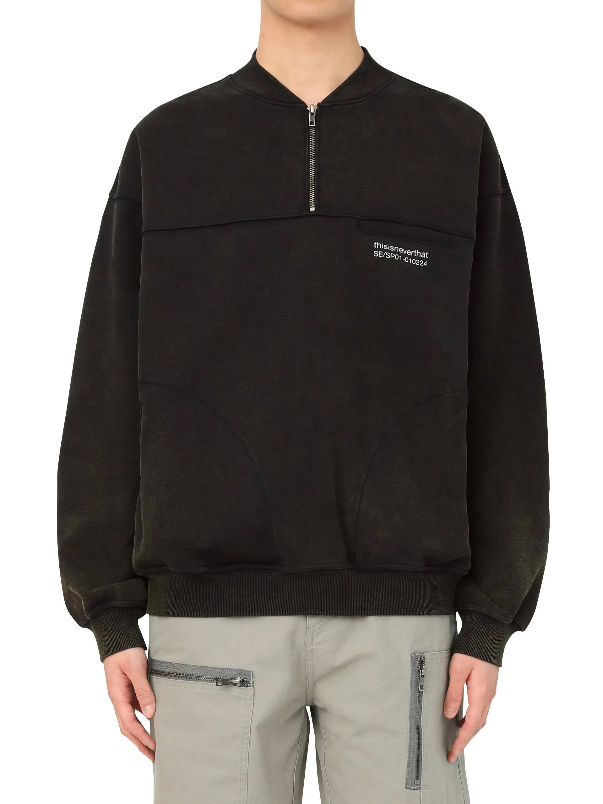 Washed Half Zip Pullover