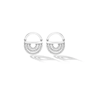 White Gold Water Twin Drop Earrings with White Diamonds