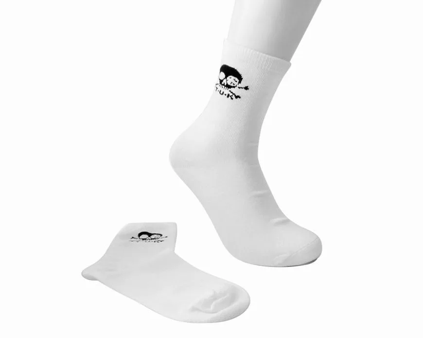 White T.U.K. Skull Logo Women’s Sock