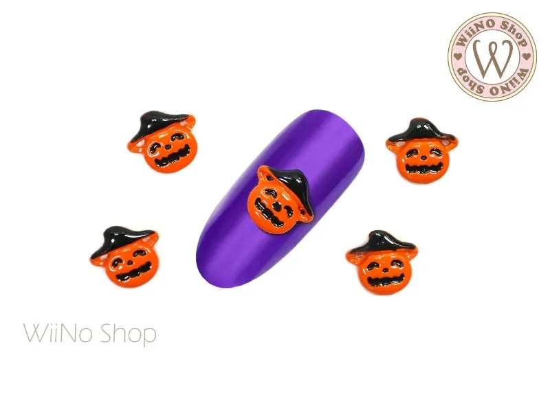 Witch Hat Pumpkin Nail Metal Charm - 2 pcs