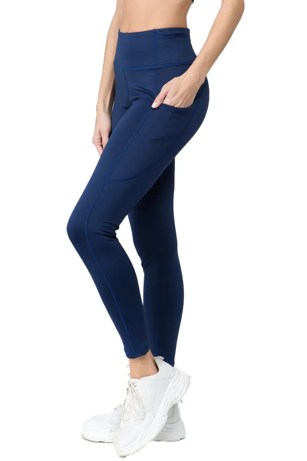 Women's High-Waist Leggings, Workout, Yoga, Running Pants with Pockets, Ankle-Length Activewear