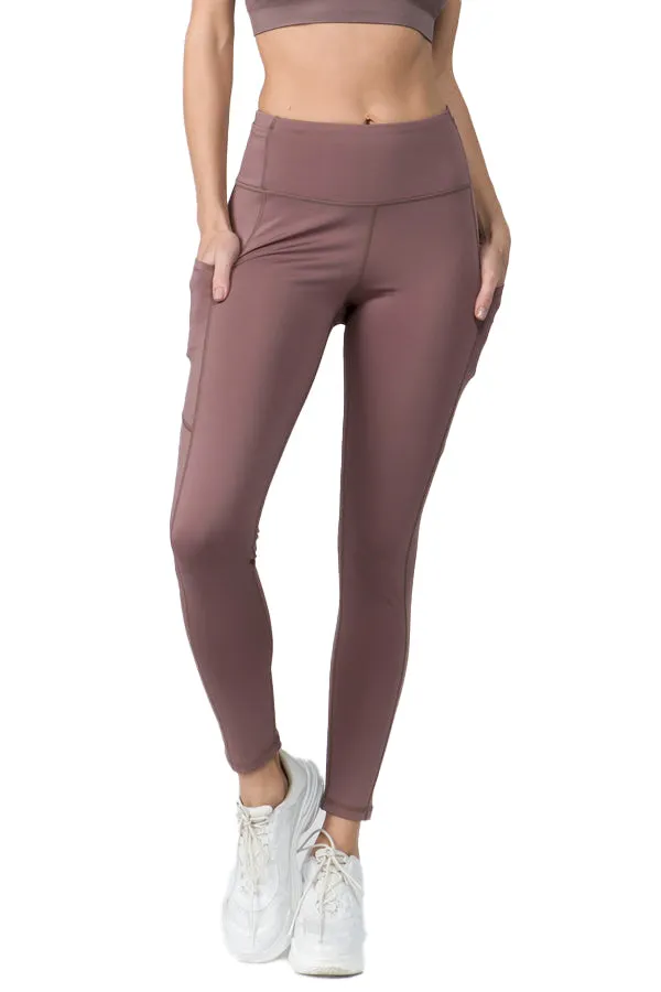 Women's High-Waist Leggings, Workout, Yoga, Running Pants with Pockets, Ankle-Length Activewear