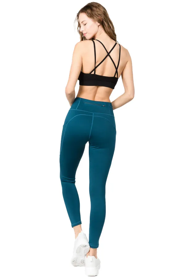 Women's High-Waist Leggings, Workout, Yoga, Running Pants with Pockets, Ankle-Length Activewear